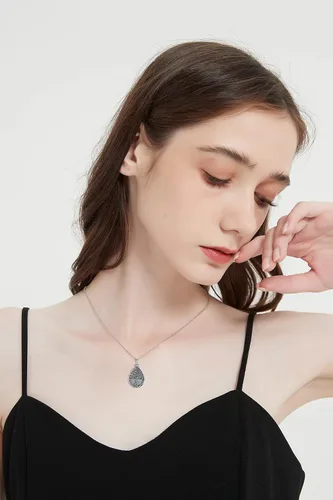 Miniatura 57 de Collar con colgante de urna de cenizas de cremación y árbol de la vida para mujer, plata de ley US1