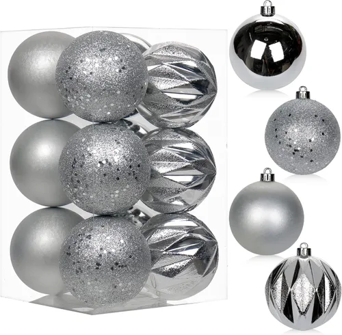 Miniatura 36 de 30 piezas de adornos de bola de árbol de Navidad irrompibles negros para decoración navideña
