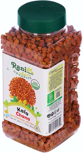 Miniatura 8 de Rani Organic Kala Chana (Garbanzos Desi con Piel) Tarro PET de 28 onzas (28.22 oz), totalmente natural, vegano, apto para gluten, sin OMG, origen