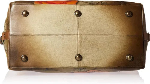 Miniatura 4 de Anna by Anuschka Bolso grande de viaje de cuero genuino pintado a mano para mujer, asa de doble cuerda, correa ajustable