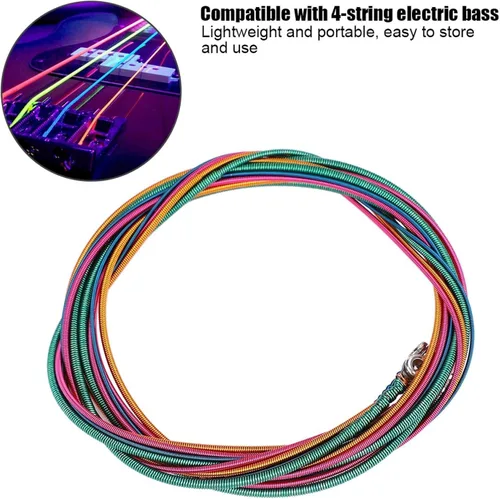 Miniatura 3 de Cuerdas de bajo, Cuerdas de Bajo Portátil Cuerdas de Bajo Bajo Cuatro Colores Cuerdas De Bajo Eléctrico, Para Bajo Principiante Banda De Instrumento