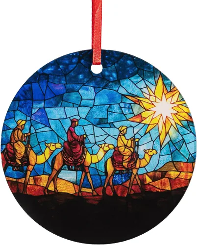 Miniatura 10 de Escena de Nacimiento de la Sagrada Familia Adorno de Acrílico - Decoración Católica y Cristiana para Navidad - Estrella de Belén, Adornos