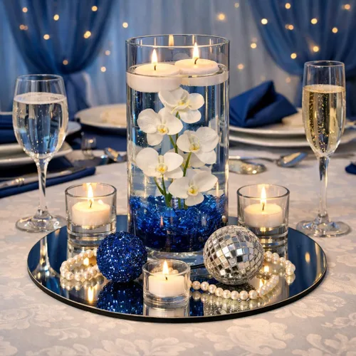 Miniatura 3 de Murrey Home Paquete de 12 centros de mesa de espejo para mesas, espejos redondos de 12 pulgadas para centros de mesa, bodas, fiestas, espejos