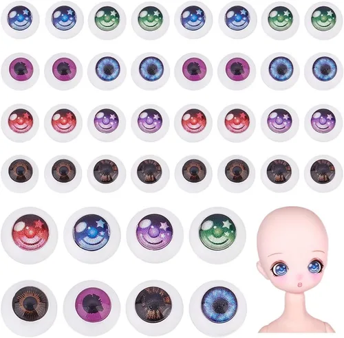 PH PandaHall 80 globos oculares acrílicos de 0.394 pulgadas, 8 colores, ojos humanos realistas, ojos huecos, ojos de oso para fiesta de Halloween,