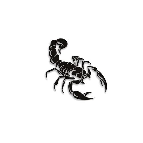Miniatura 2 de Juego de 2 calcomanías pequeñas de tatuaje temporal – Diseño de tótem de escorpión negro aterrador de Halloween para mano, cuello, cara, muñeca