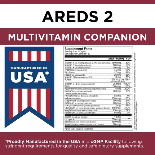 Miniatura 6 de Viteyes Classic AREDS 2 Suplemento multivitamínico complementario, fórmula multivitamínica integral para AREDS 2 usuarios, 30 cápsulas, cápsulas