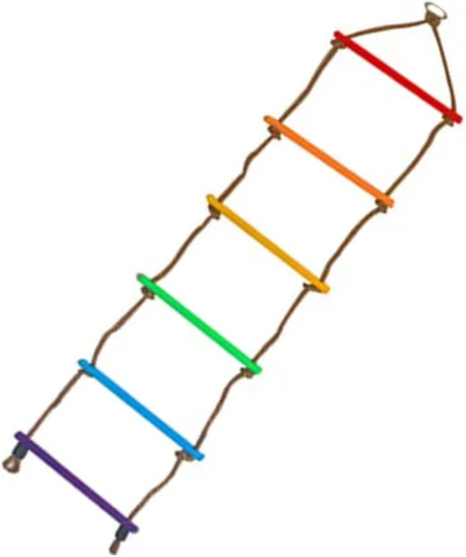 Miniatura 8 de Escalera de cuerda de escalada, escalera de cuerda de escalada para niños, resistente a la tracción, tejido multicapa, suave y colorido, accesorios