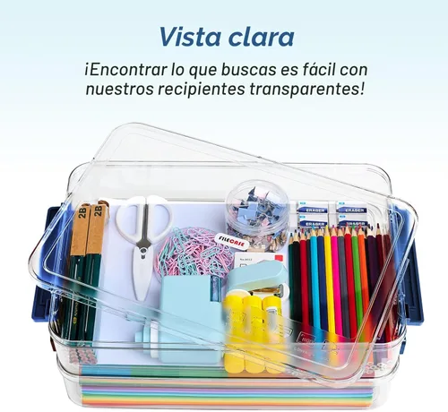 Miniatura 5 de CATOOMUU - Juego de 2 cajas de almacenamiento de 5.5 cuartos de galón, 9 x 13, de plástico, portátiles, con cierre de presión, transparentes