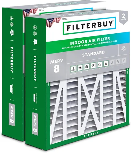Miniatura 39 de Filterbuy 10x17x2 Filtro de aire MERV 8 Defensa Esencial contra el Polvo y las Alergias (2 unidades), Filtros exteriores plegados electrostáticos