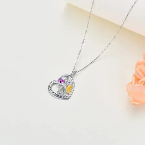 Miniatura 3 de AOBOCO Collar de plata de ley 925 con ángel guardián, joyería de cumpleaños para mujeres y ella