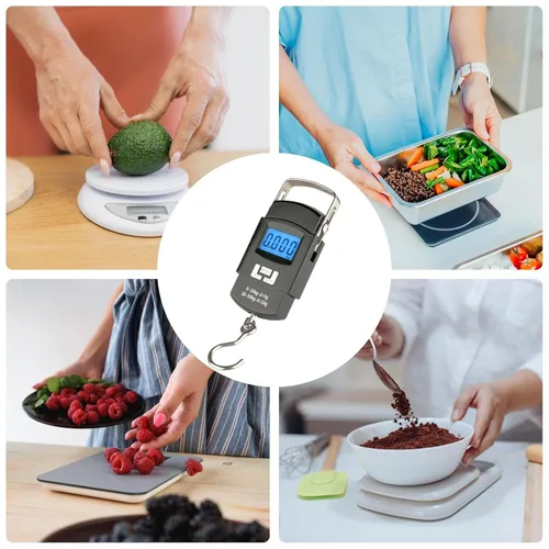 Miniatura 2 de Herramienta de medición de peso, báscula digital para maleta con capacidad de 110 libras110.2 lbs, báscula de pesaje portátil de acero inoxidable