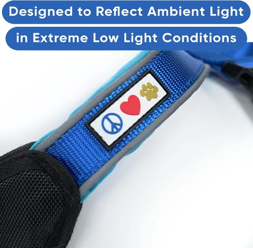 Miniatura 3 de Arnés para perro Pawtitas para entrenamiento de suave, ajustable, reflectante, acolchado para cachorros, Azul
