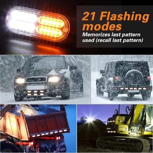 Miniatura 6 de 12 luces de emergencia para vehículos, montaje en camión, 24 luces de emergencia LED con caja de control, advertencia de peligro de cableado