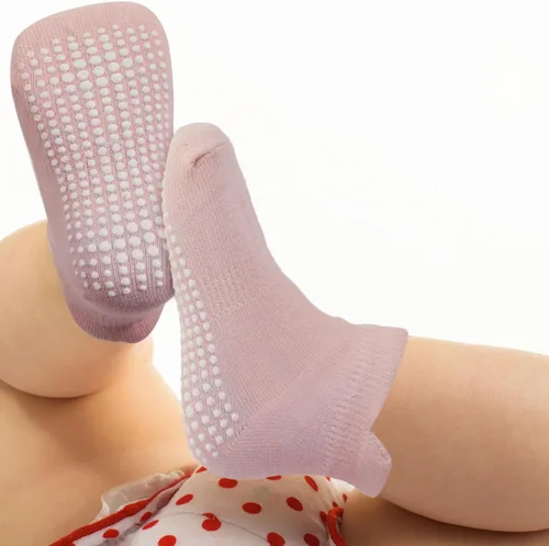 Miniatura 5 de Geyoga 12 pares de rodilleras antideslizantes para bebés y calcetines antideslizantes para bebés y niños pequeños protectores de rodilla