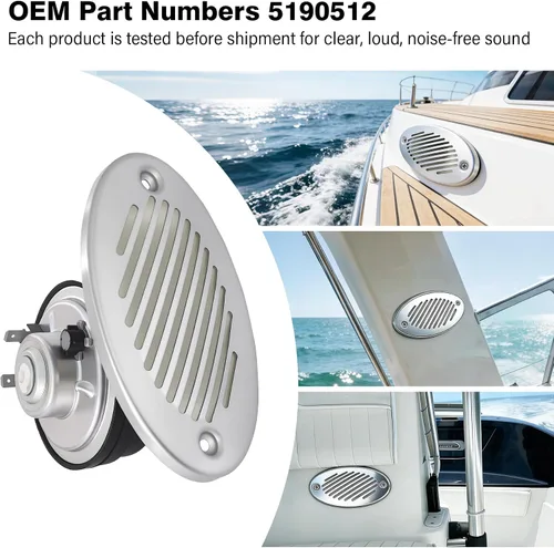 Miniatura 7 de 5190512 12V Bocina Marina Oculta de Montaje Empotrado para Barco de Acero Inoxidable 316