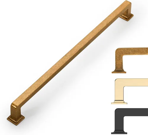 Miniatura 22 de 9BUILD Paquete de 6 pomos de latón cepillado de 1.2 pulgadas para gabinetes, pomos dorados para cajones, perillas cuadradas para gabinetes
