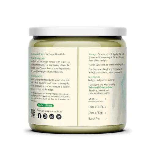 Miniatura 2 de Polvo índigo orgánico para cabello 150 g/5.29 oz Indigofera tinctoria para teñir tu cabello de marrón a negro (paquete de 1)