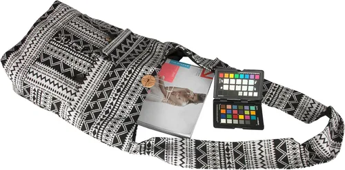 Miniatura 3 de Tribe Azure - Bolso bandolera grande tipo hobo para el hombro, con compartimento, bolsillos funcionales, cremallera, viajes, mercado, manta