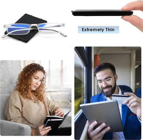 Miniatura 2 de SKYOAK - Anteojos plegables evolutivos para lectura para hombres y mujeres, con bloqueo de luz azul, anti UV, antifatiga ocular, plegables