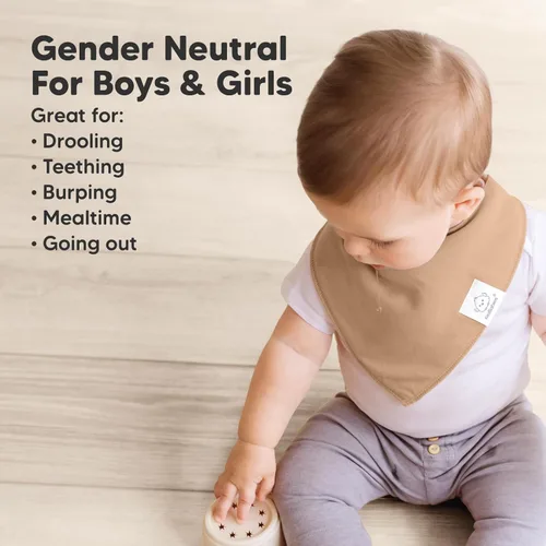 Miniatura 6 de KeaBabies Paquete de 8 baberos orgánicos tipo bandana para niños y niñas, baberos triangulares súper absorbentes para babear y dentición de bebés