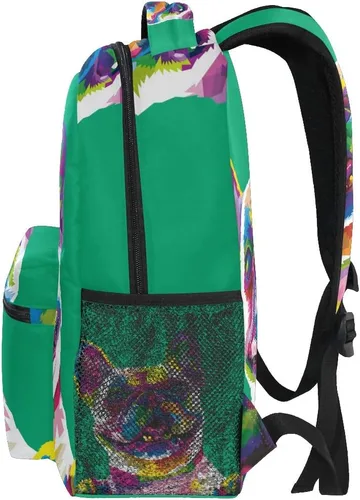 Miniatura 4 de Mochila escolar Bulldog Francés Adolescentes Niñas Niños Bolsa de viaje