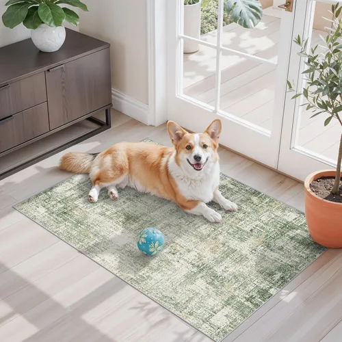 Miniatura 63 de Alfombra antideslizante lavable de 2 x 3 pies - Alfombra suave de pelo bajo para cocina, entrada y dormitorio - Tapete moderno para puerta