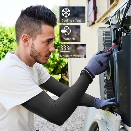 Miniatura 5 de CMCOOPLX 2 pares de mangas de brazo para hombres, mujeres y jóvenes, protección solar UV, cubierta de tatuaje, refrescante, compresión 2 pares
