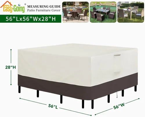 Miniatura 2 de Easy-Going Juego de fundas cuadradas para muebles de patio, 56 x 56 pulgadas, para mesa y silla, impermeables, resistentes a los rayos UV, para sofá