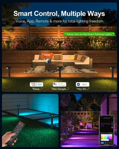 Miniatura 4 de Luces de Camino Inteligentes Lumary Pro 700LM, Luces de Paisaje RGBAICW con Cambio de Color con 8 Focos Ajustables de 355° IP65 Impermeables