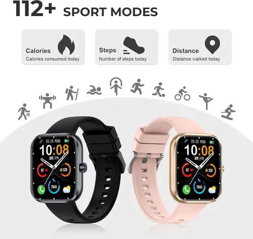 Miniatura 3 de MFVLP Reloj inteligente para hombres y mujeres con llamadas Bluetooth, pantalla táctil HD de 1.83 pulgadas, rastreador de actividad física, más
