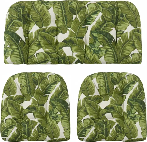 Miniatura 50 de RSH DECOR: Sunbrella 3-Piece Tufted Wicker Cushion Set 44" x 22" & 22" x 22" Outdoor Loveseat & U-Shaped Seat Cushions Crafted with