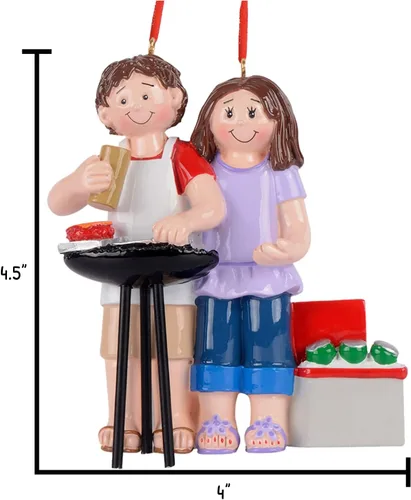 Miniatura 3 de Adorno personalizado en 3D de nuestra primera Navidad 2025 Adornos personalizados para parejas para hornear barbacoa, adorno para parejas 2025