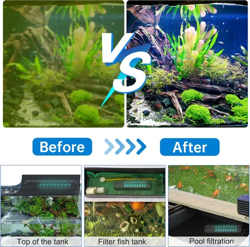 Miniatura 3 de Luz limpia para acuario, luz sumergible de 15 W, 18 W y 22 W, con temporizador, doble tubo para acuario, agua limpia, verde, transparente