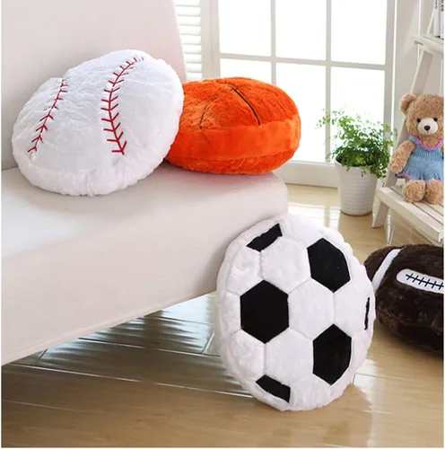 Miniatura 4 de Almohada de fútbol de 17.7 pulgadas, cojín de peluche suave, juguete deportivo suave y duradero, para decoración de sofá, habitación y cumpleaños