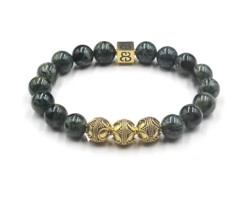 Miniatura 6 de Men's Jade and Gold Beads Bracelet, Jade Bracelet, Designer Bracelet