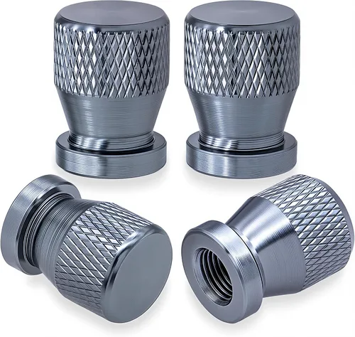 Miniatura 23 de 4 piezas de tapas de válvula de rueda con forma de punta, válvula de rueda de aleación de aluminio con punta, tapas de aire universales a prueba