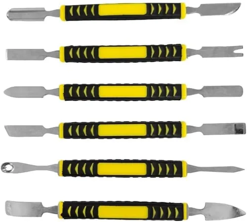 Juego de 6 barras de palanca de metal, herramientas Spudger de 6 pulgadas con asas antideslizantes para reparación electrónica, teléfono