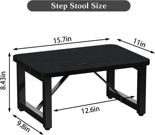 Miniatura 7 de YAKANJ Taburete Escalón, Taburete Escalón de Madera Resistente para Adultos Niños Pequeños, Taburete de Pie Resistente y Estable para Cocina Baño
