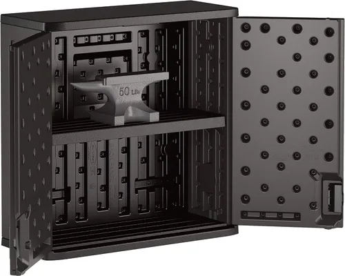 Miniatura 3 de Suncast Commercial - Gabinete de pared de resina resistente de 4 pies cúbicos con estante ajustable reforzado con metal y manijas con cerradura