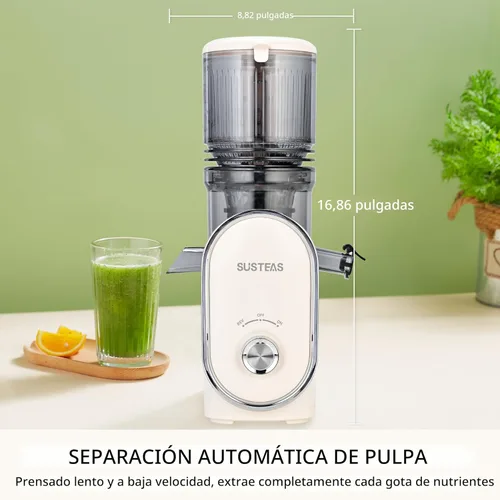 Miniatura 5 de SUSTEAS Exprimidor de Prensa Fría, Conducto de Alimentación de 5.3", Máquinas de Masticación Lenta con 300W, Se Adapta a Frutas y Verduras Enteras