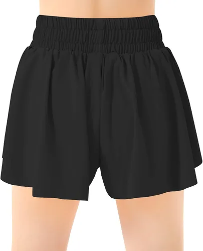 Miniatura 2 de Pantalones cortos fluidos de mariposa con bolsillo 2 en 1, pantalones cortos atléticos para correr, para niñas, niños, entrenamiento activo