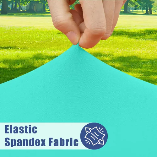 Miniatura 2 de Moosfor Mantel redondo de elastano, elástico ajustable impermeable para mesas de 18 a 24 pulgadas, mantel de picnic elástico lavable para Azul