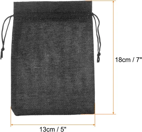 Miniatura 2 de HARFINGTON 10 bolsas pequeñas de arpillera con cordón, bolsa de regalo de 5 x 7 pulgadas, bolsas de joyería para regalos de fiesta de boda, regalos