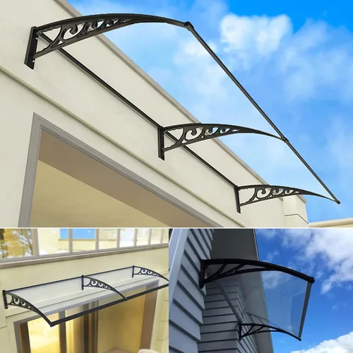 Miniatura 7 de Toldo transparente para ventana, toldo para puerta, resistente a los impactos, para puerta de ventana de patio, 60/80/100/47.2 in, cubierta