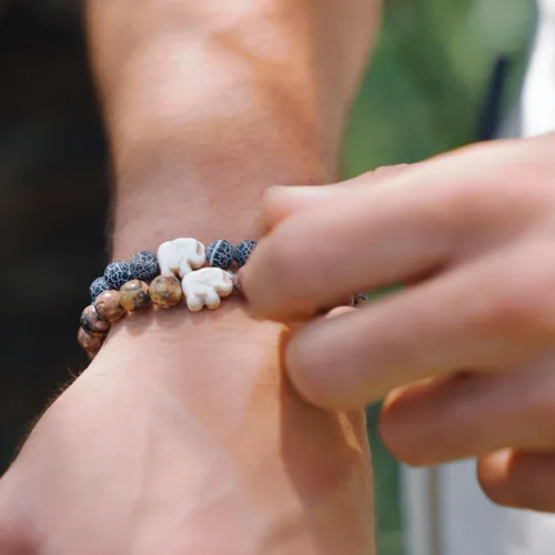 Miniatura 14 de Fahlo Pulsera de seguimiento de elefantes, elástica, soporta Save The Elephants, talla única para hombres y mujeres