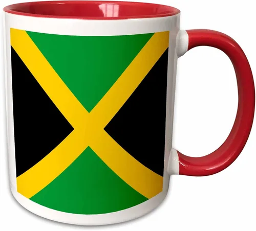 Miniatura 11 de 3dRose Bandera de Jamaica - Taza cuadrada, 11 onzas, color negro