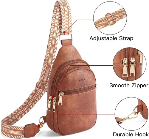 Miniatura 5 de Telena Sling Bag for Women Crossbody Fanny Packs for Women Leather Sling Chest Bag