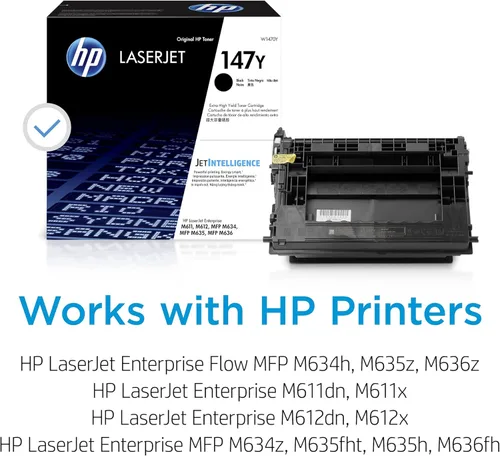 Miniatura 2 de HP Cartucho de tóner negro de alto rendimiento 147Y Funciona con LaserJet Enterprise M611, M612, MFP M634, M635, M636 W1470Y