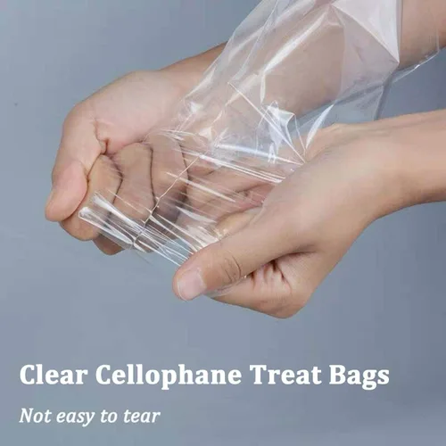 Miniatura 7 de Morepack Bolsas de celofán, 6 x 12 pulgadas, 200 bolsas de celofán con lazos para amarrarlas, de plástico, para poner postres, pastelería, dulces