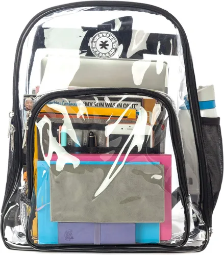Miniatura 3 de K-Cliffs Large Transparent Backpack Clear Heavy Duty School Bag Durable Student Bookbag See Through Vinyl Daypack Workbag